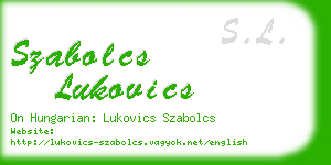 szabolcs lukovics business card